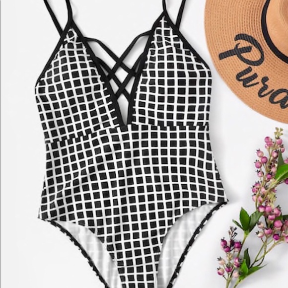 October Love Other - October Love Black & White One Piece Swimsuit NWT